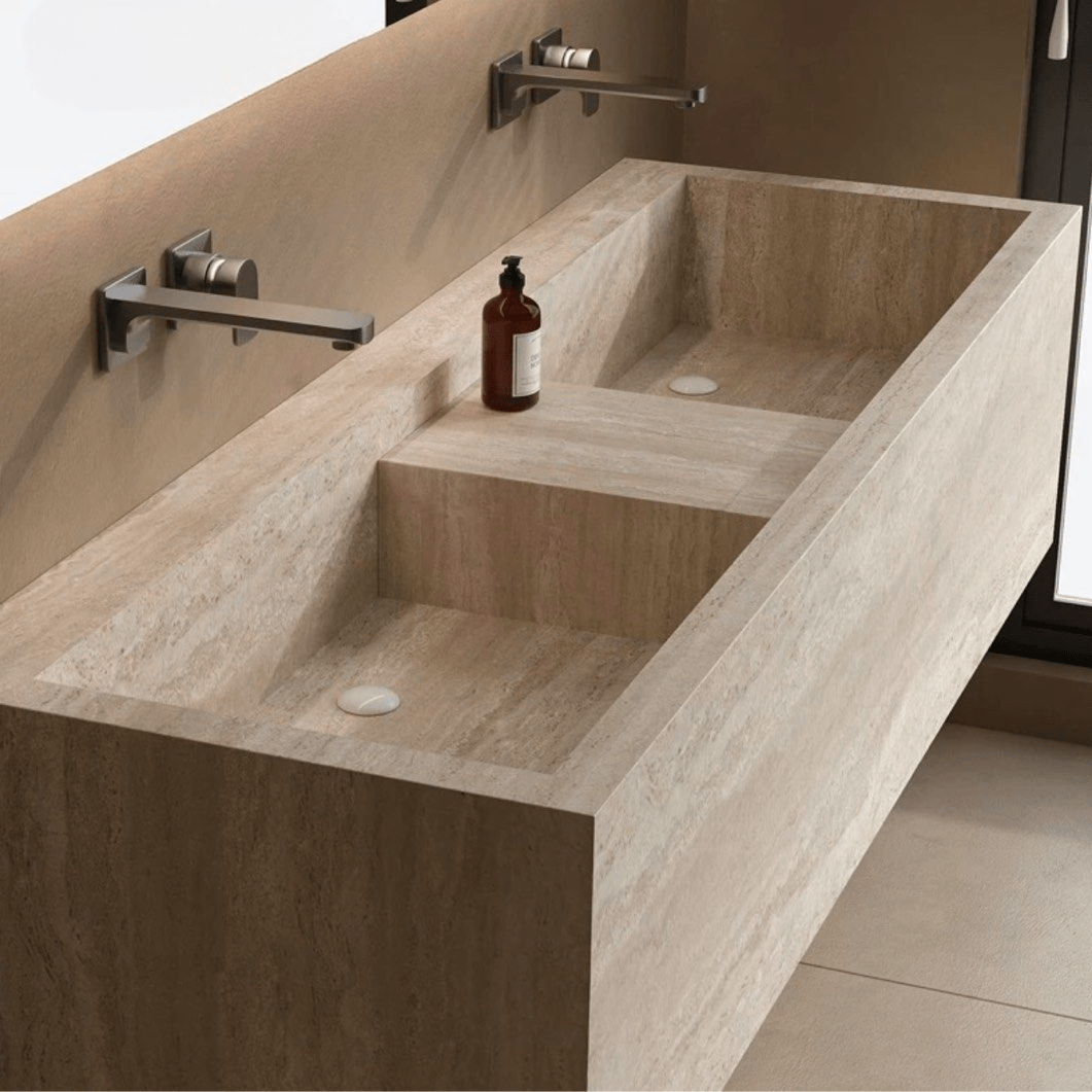 Verona Modern Travertine Bathroom Vanity Sink - Exclusivia