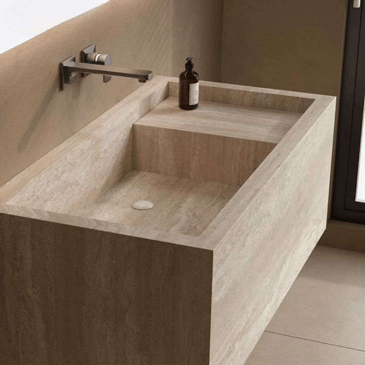 Verona Modern Travertine Bathroom Vanity Sink - Exclusivia