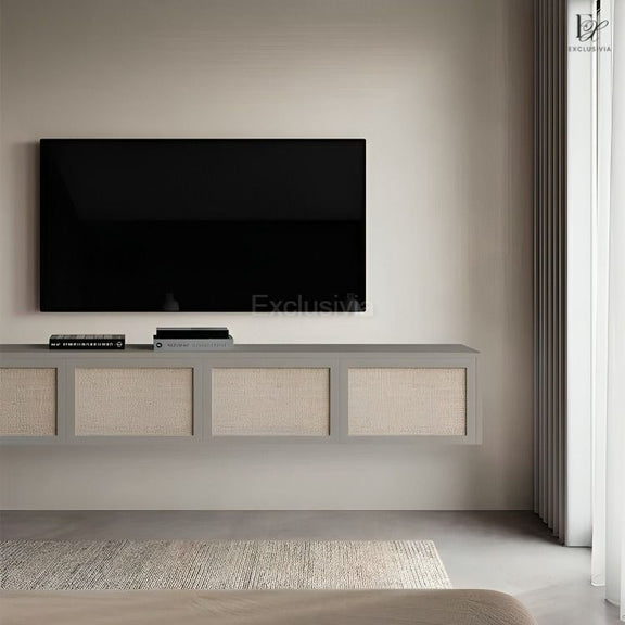 VERSO Modern Rattan TV Console - Exclusivia