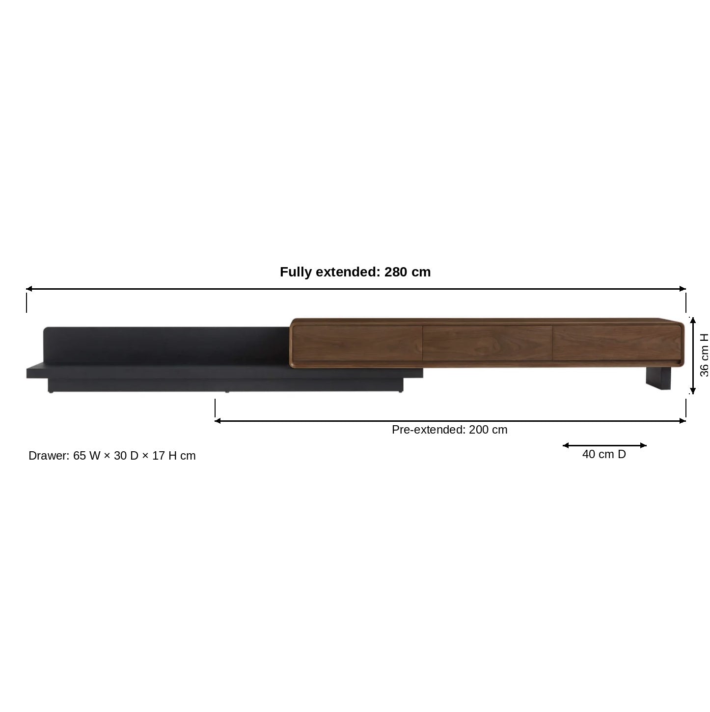 VERSONA Large-Capacity Solid Wood TV Media Console
