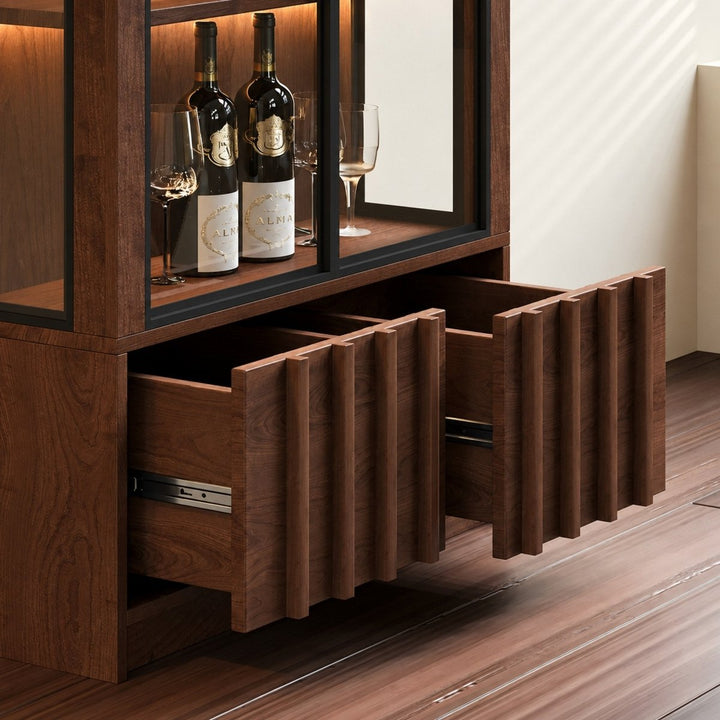 VINARO Modern Solid Wood Wine Cabinet - Exclusivia