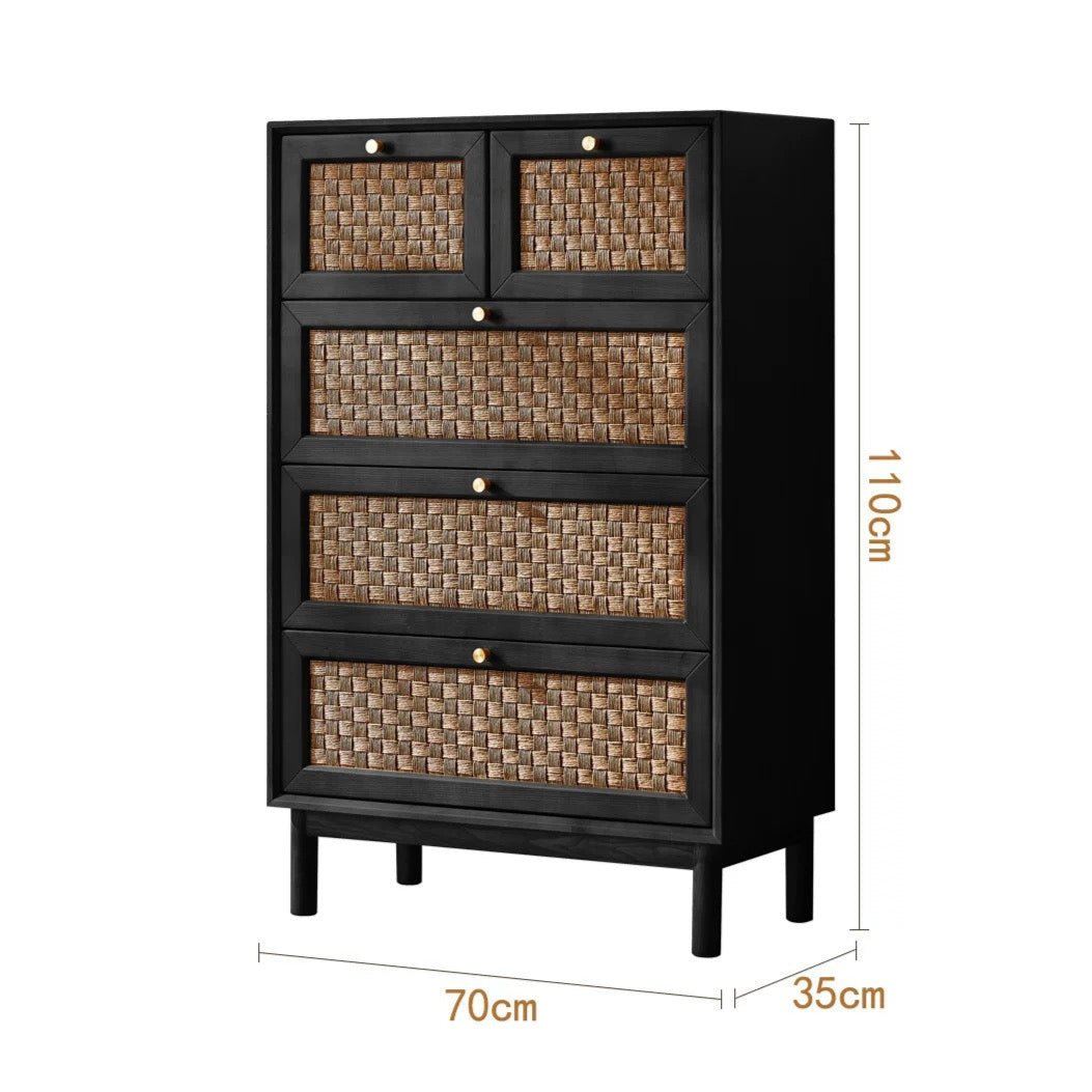 VINTANA Nordic 4 - Drawer Rattan Cabinet - Exclusivia
