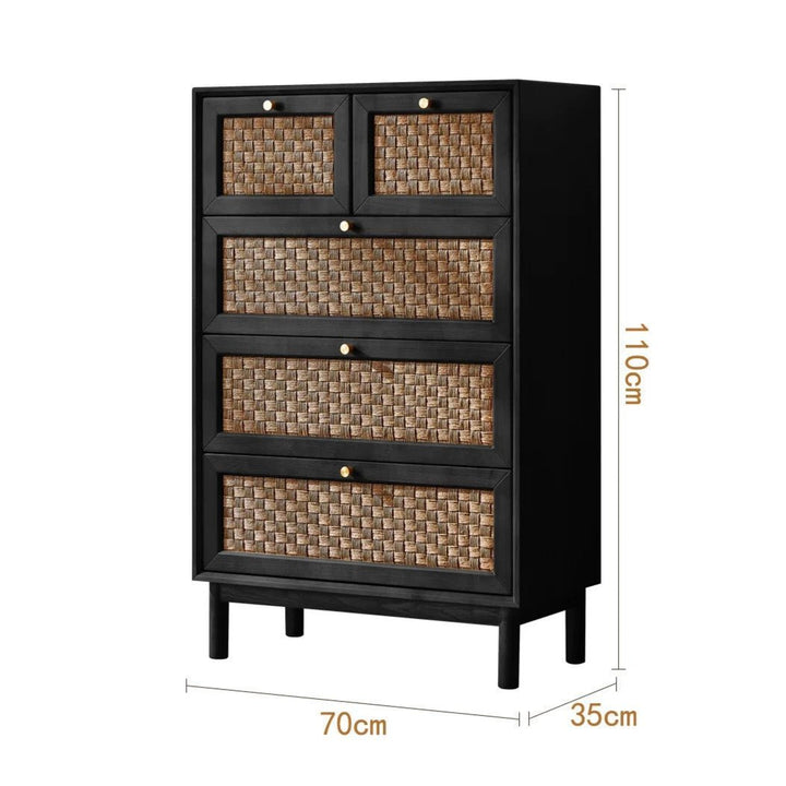 VINTANA Nordic 4 - Drawer Rattan Cabinet - Exclusivia