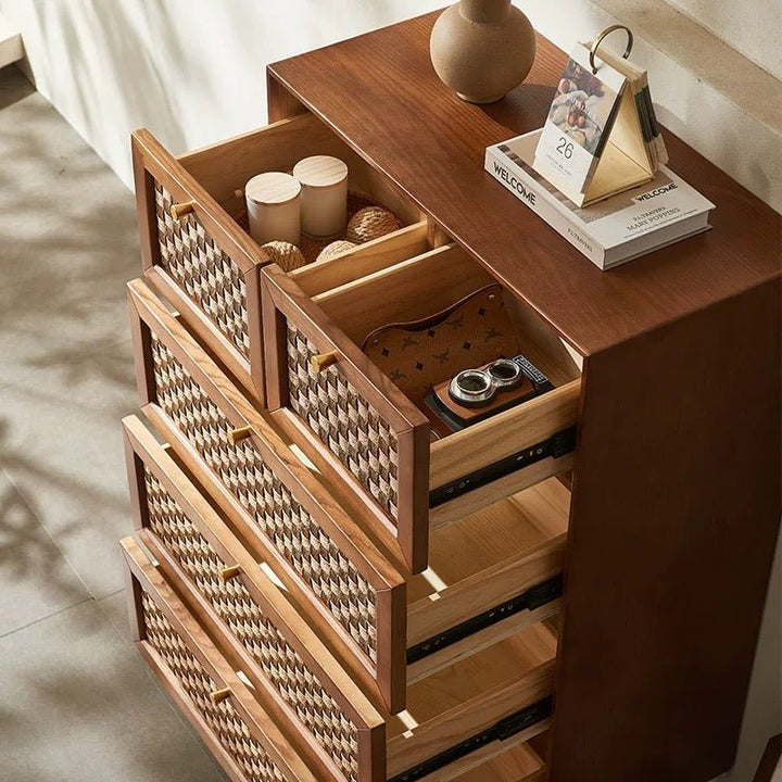 VINTANA Nordic 4 - Drawer Rattan Cabinet - Exclusivia