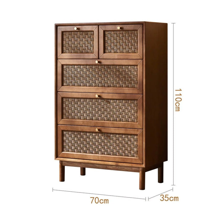 VINTANA Nordic 4 - Drawer Rattan Cabinet - Exclusivia