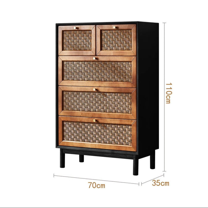 VINTANA Nordic 4 - Drawer Rattan Cabinet - Exclusivia