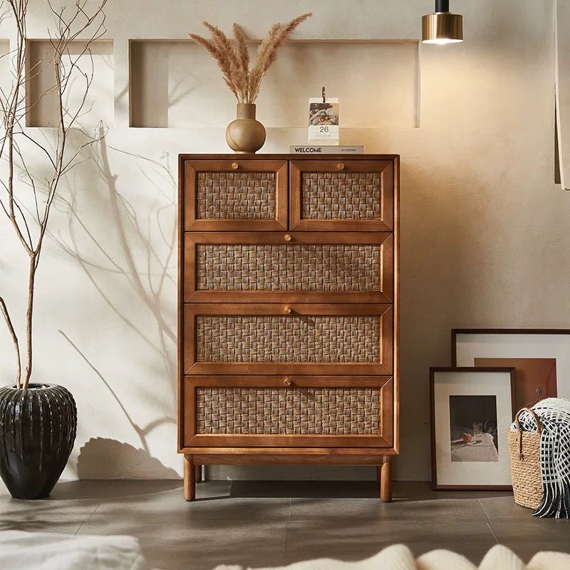 VINTANA Nordic 4 - Drawer Rattan Cabinet - Exclusivia