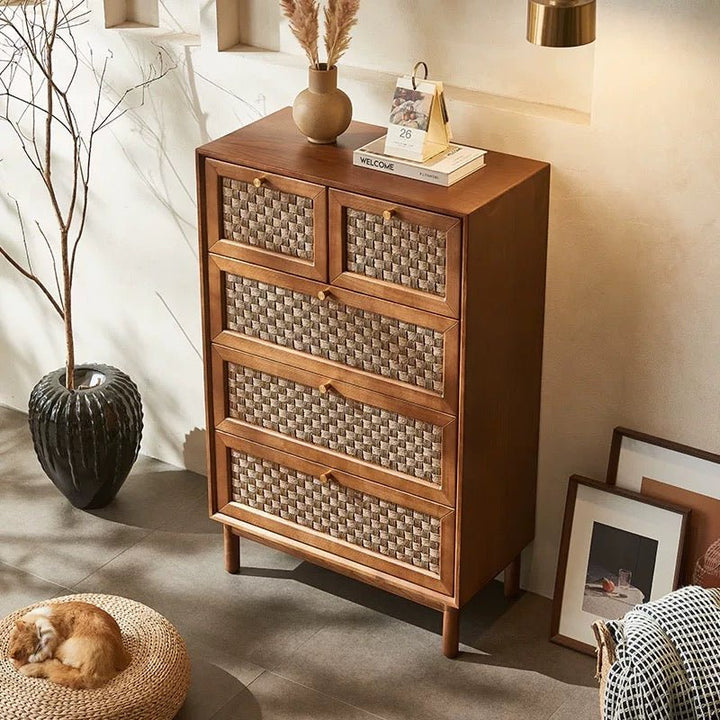 VINTANA Nordic 4 - Drawer Rattan Cabinet - Exclusivia