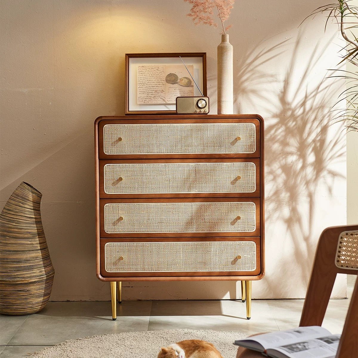 VINTANA Nordic Rattan Chest of Drawers - Exclusivia