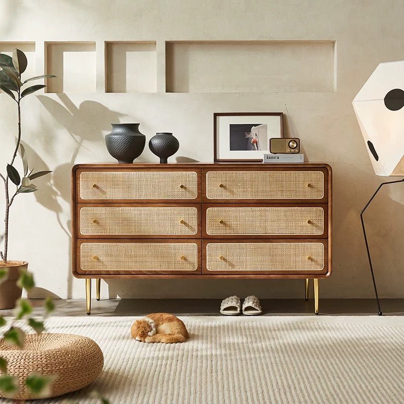 VINTANA Nordic Rattan Drawer Cabinet - Exclusivia