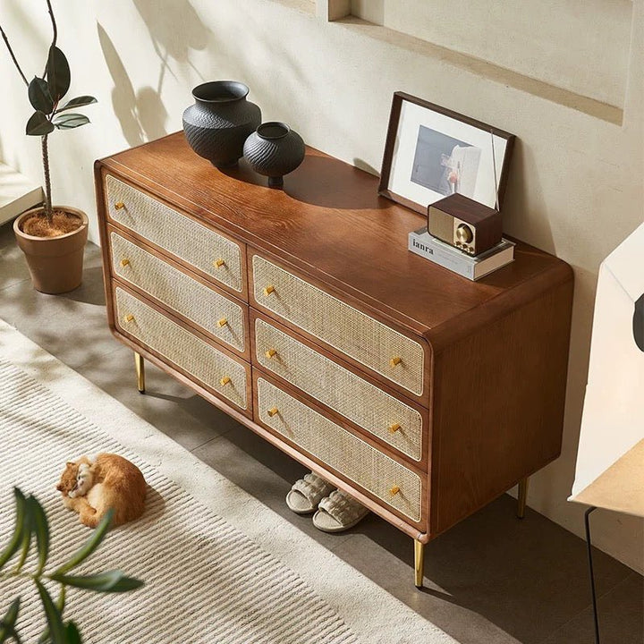 VINTANA Nordic Rattan Drawer Cabinet - Exclusivia