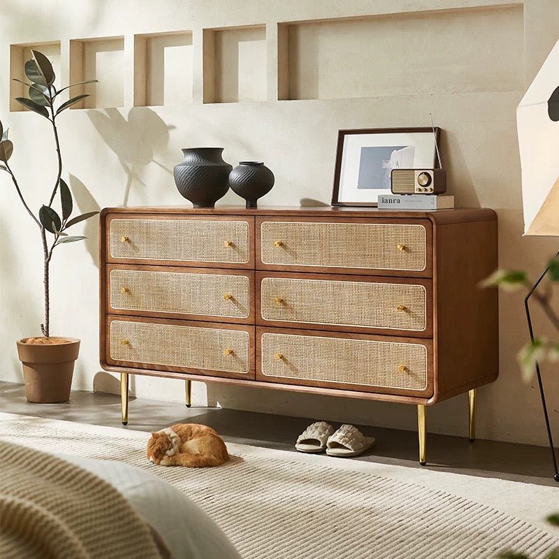 VINTANA Nordic Rattan Drawer Cabinet - Exclusivia