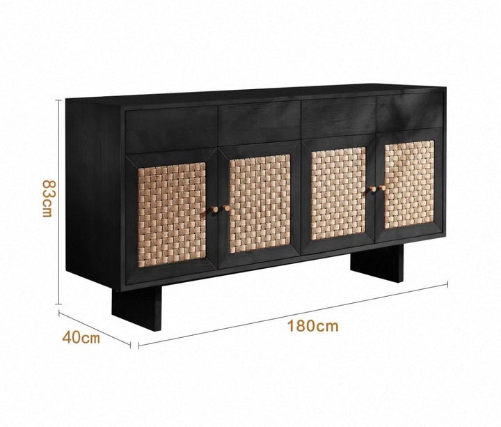 VINTANA Nordic Rattan Sideboard Cabinet - Exclusivia