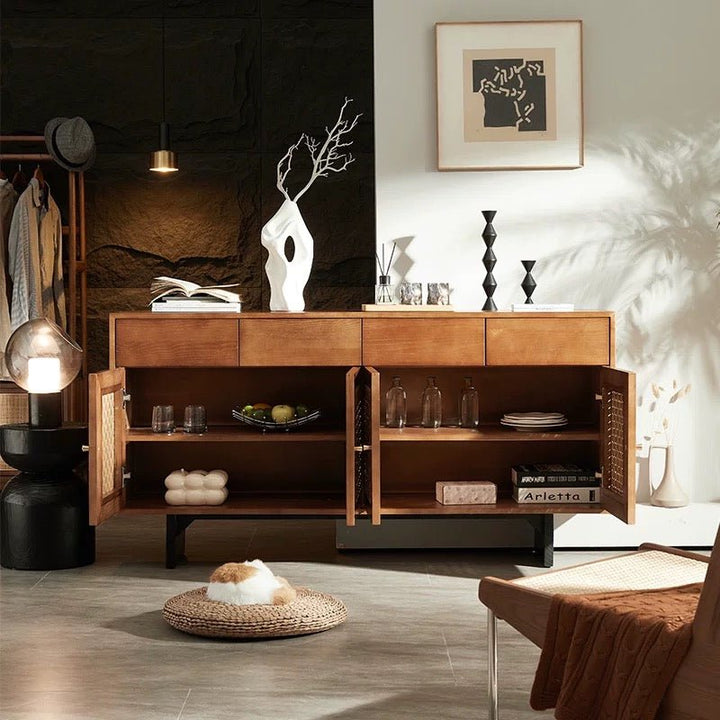 VINTANA Nordic Rattan Sideboard Cabinet - Exclusivia