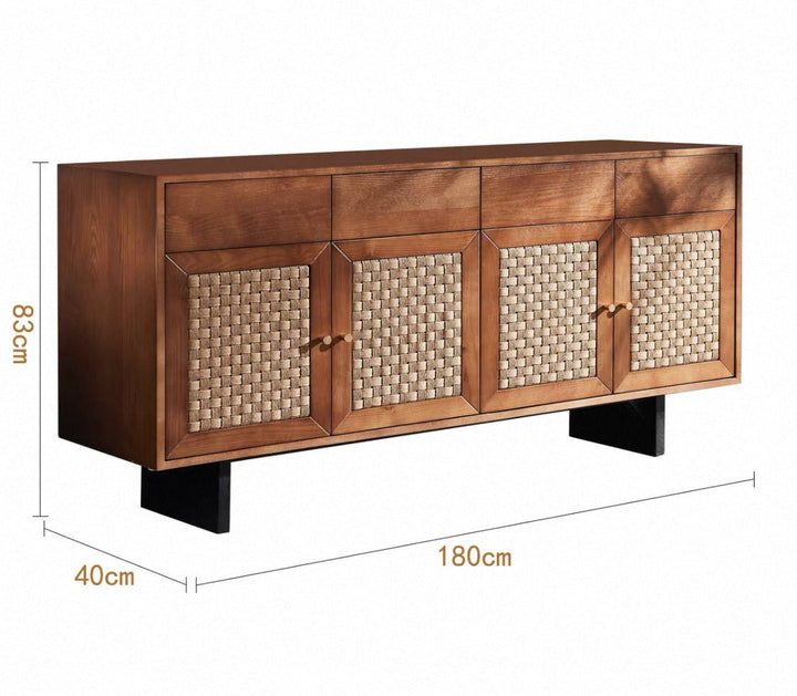 VINTANA Nordic Rattan Sideboard Cabinet - Exclusivia