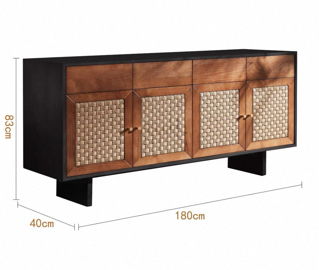 VINTANA Nordic Rattan Sideboard Cabinet - Exclusivia