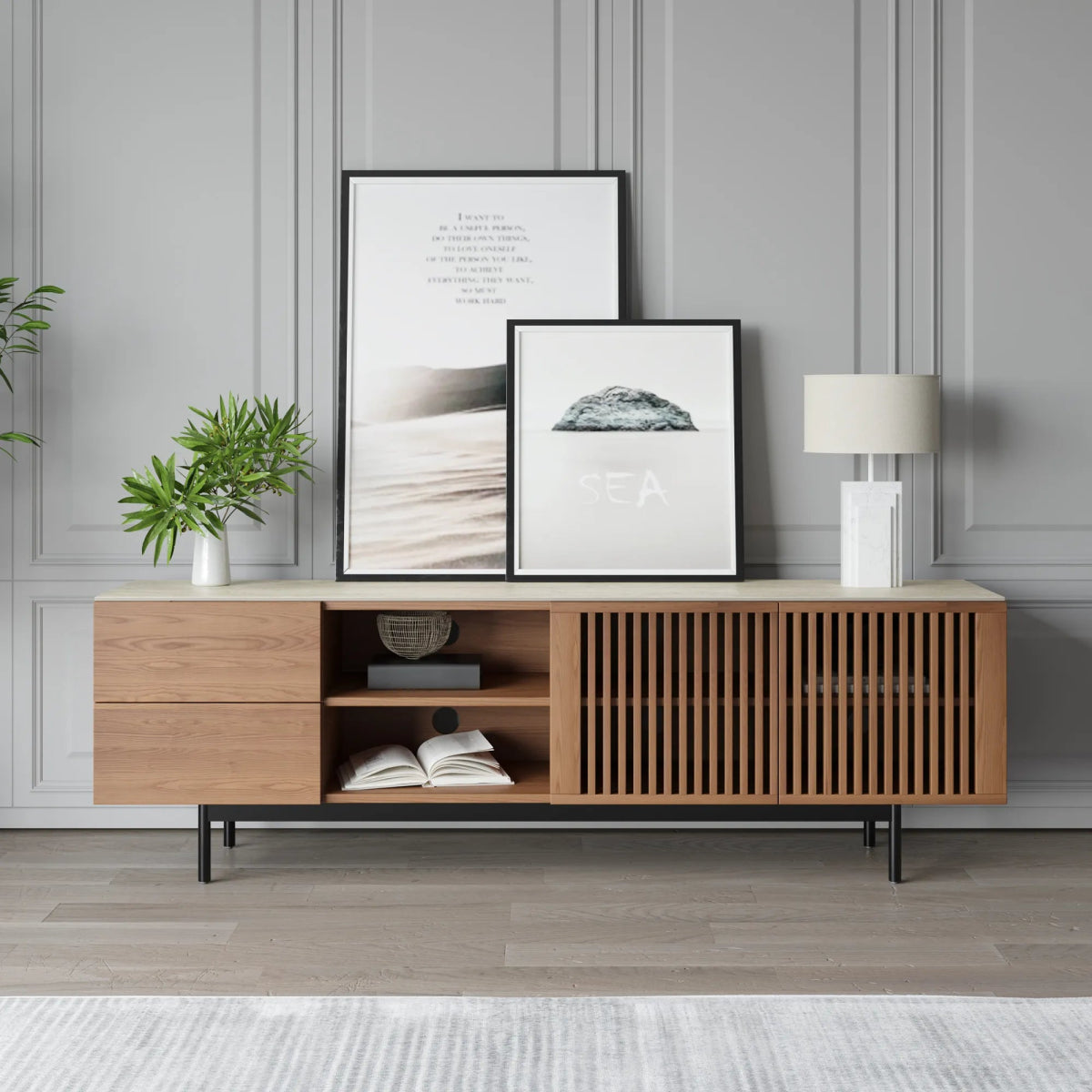 Vision 180 cm Mid - Century Modern TV Stand - Exclusivia