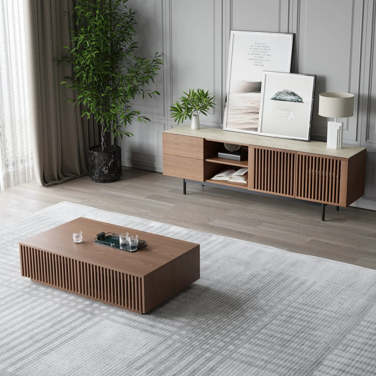 Vision 180 cm Mid - Century Modern TV Stand - Exclusivia