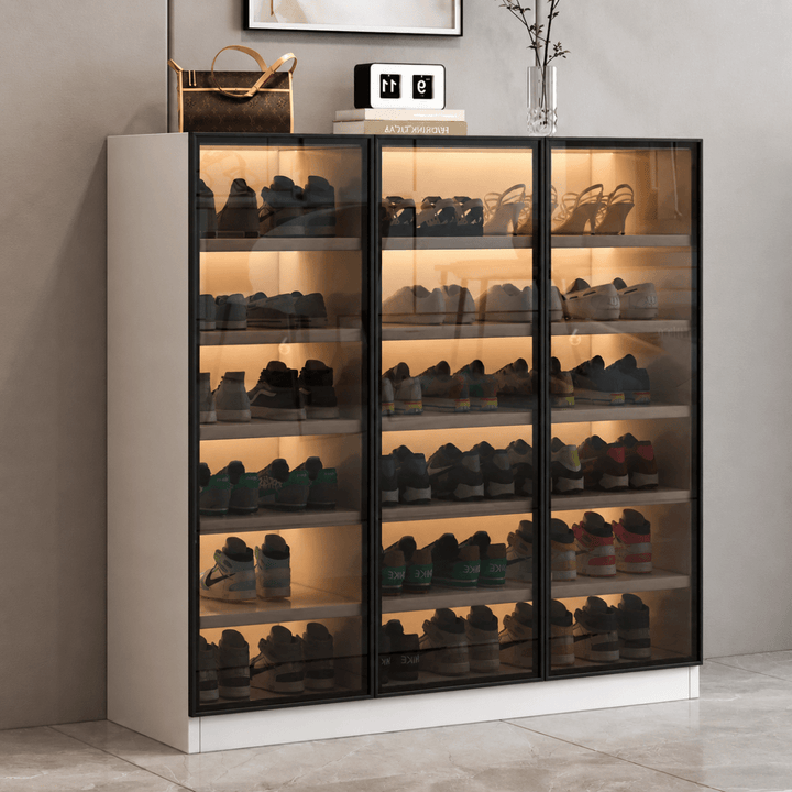 Vitrine Modern Glass Shoe Cabinet - Exclusivia