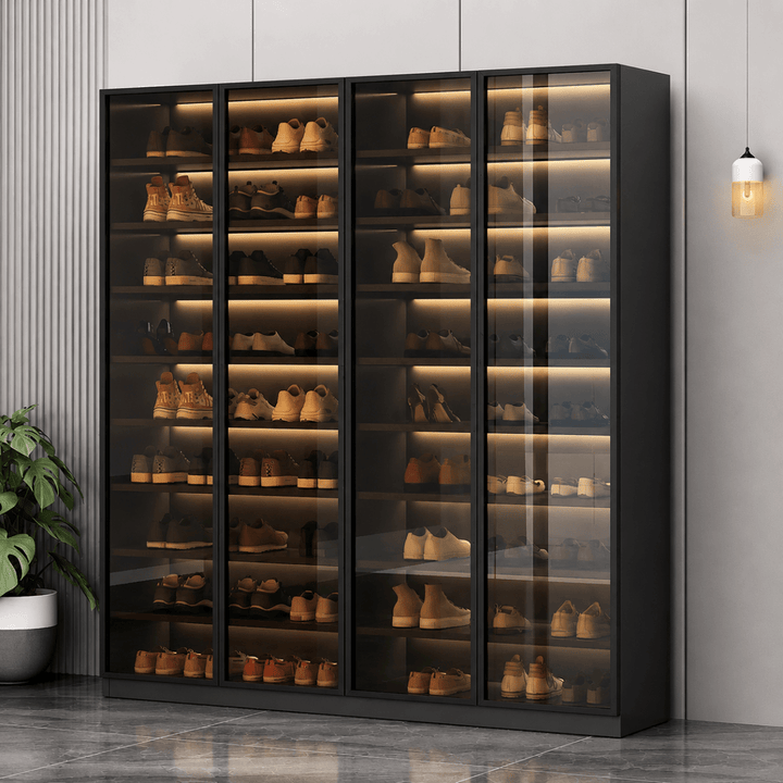Vitrine Modern Glass Shoe Cabinet - Exclusivia