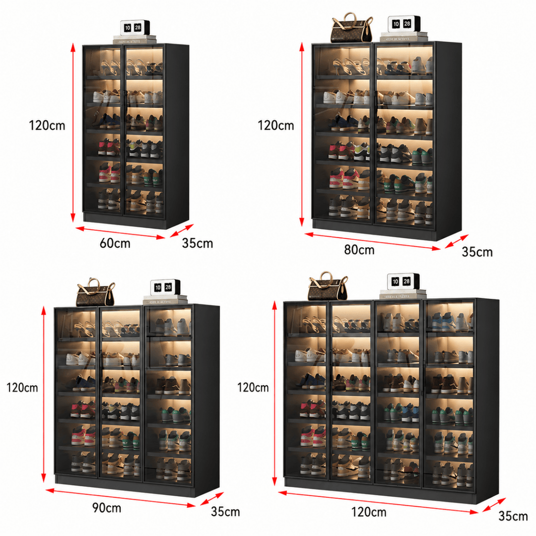 Vitrine Modern Glass Shoe Cabinet - Exclusivia