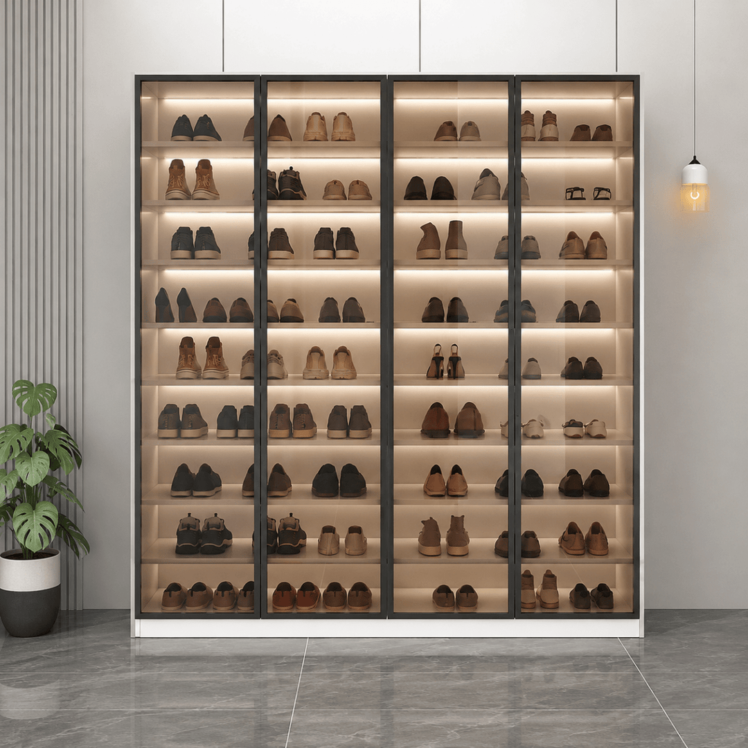 Vitrine Modern Glass Shoe Cabinet - Exclusivia