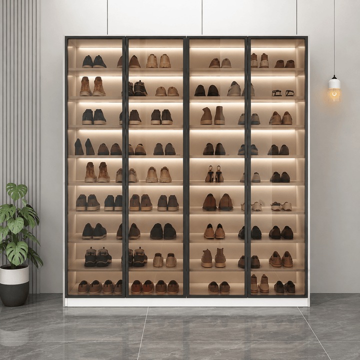 Vitrine Modern Glass Shoe Cabinet - Exclusivia