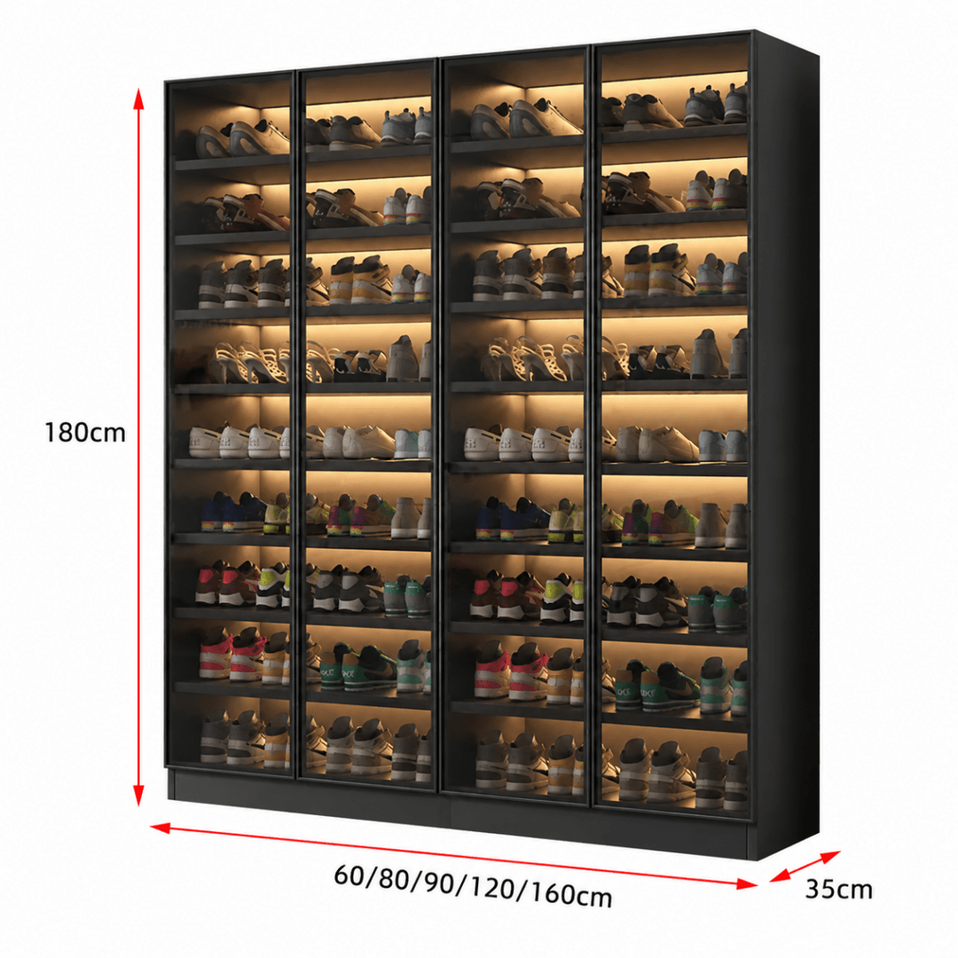 Vitrine Modern Glass Shoe Cabinet - Exclusivia