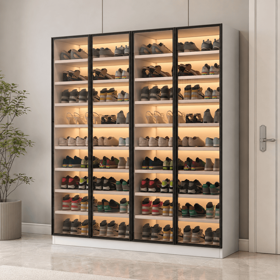 Vitrine Modern Glass Shoe Cabinet - Exclusivia