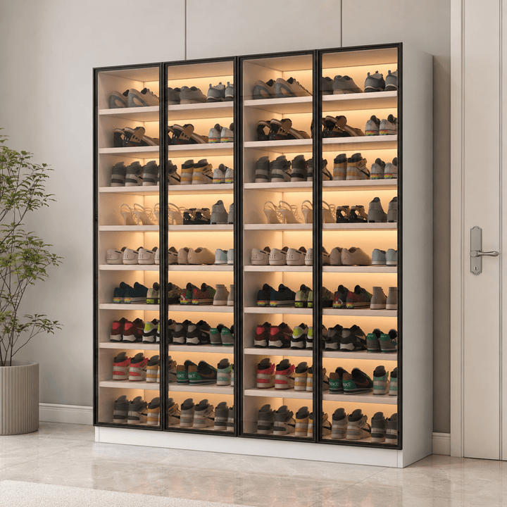 Vitrine Modern Glass Shoe Cabinet - Exclusivia