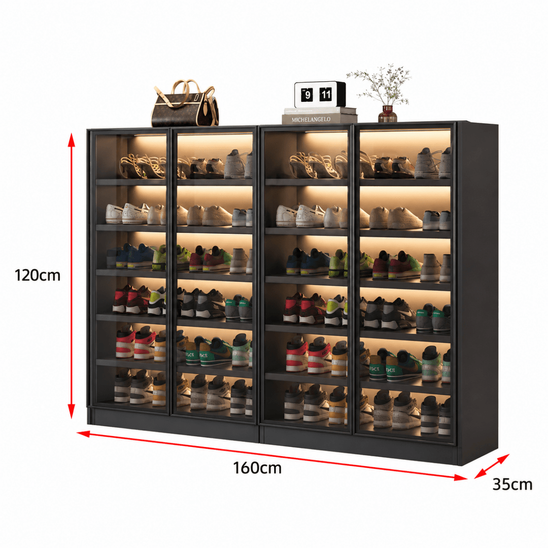 Vitrine Modern Glass Shoe Cabinet - Exclusivia