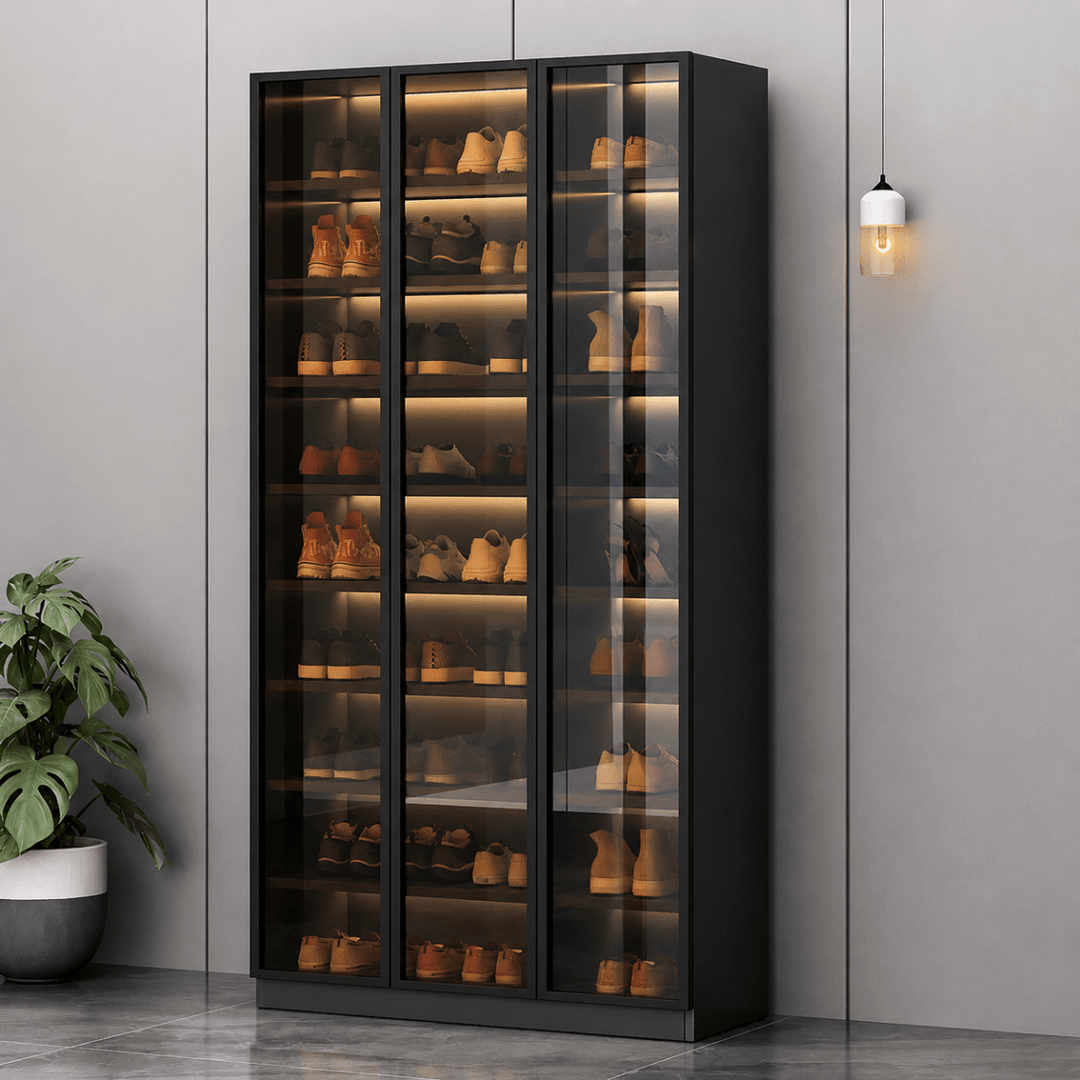Vitrine Modern Glass Shoe Cabinet - Exclusivia