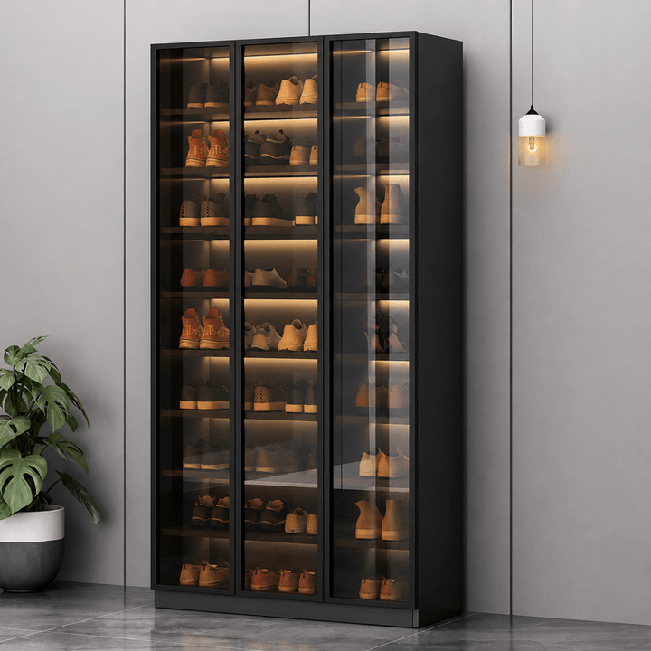 Vitrine Modern Glass Shoe Cabinet - Exclusivia