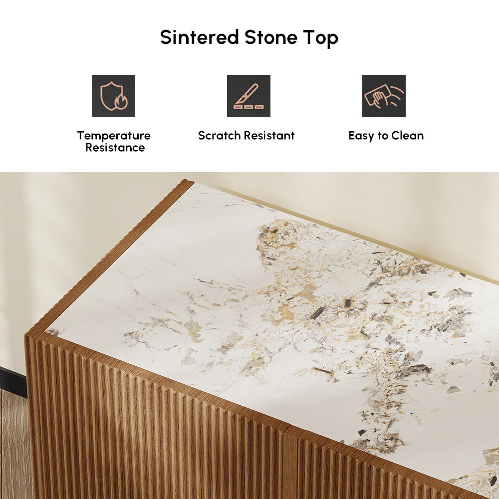Auro Sintered Stone Fluted TV Console