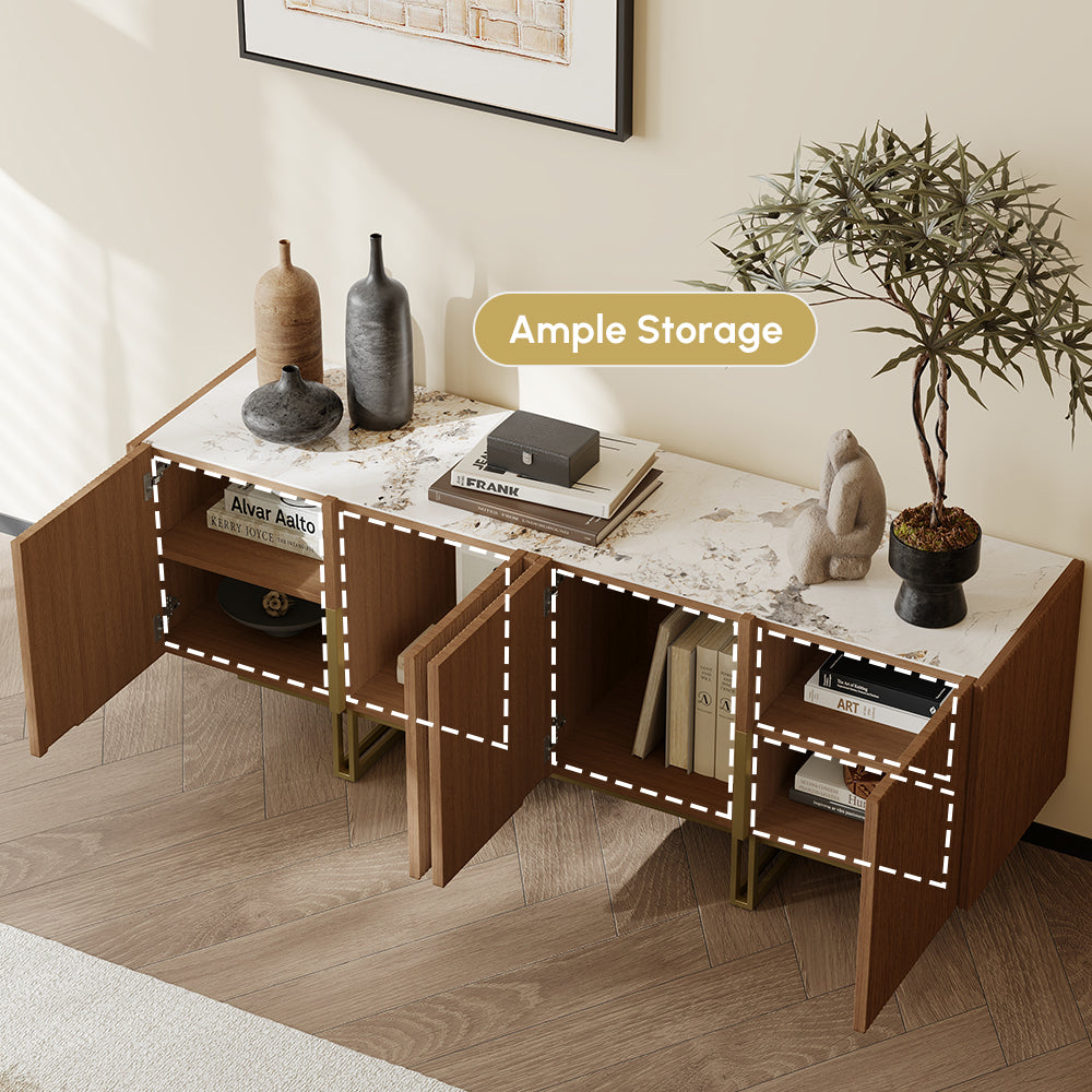 Auro Sintered Stone Fluted TV Console