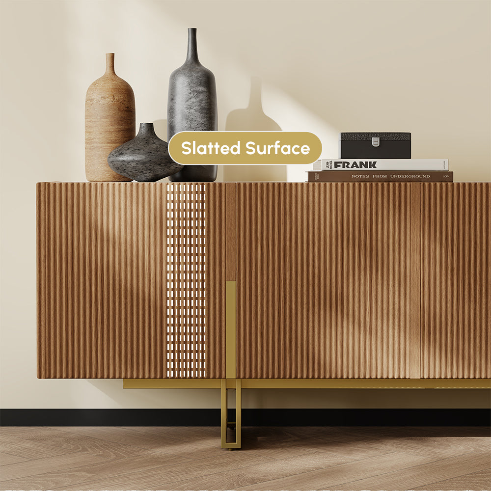 Auro Sintered Stone Fluted TV Console