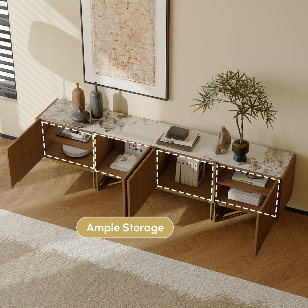 Auro Sintered Stone Fluted TV Console
