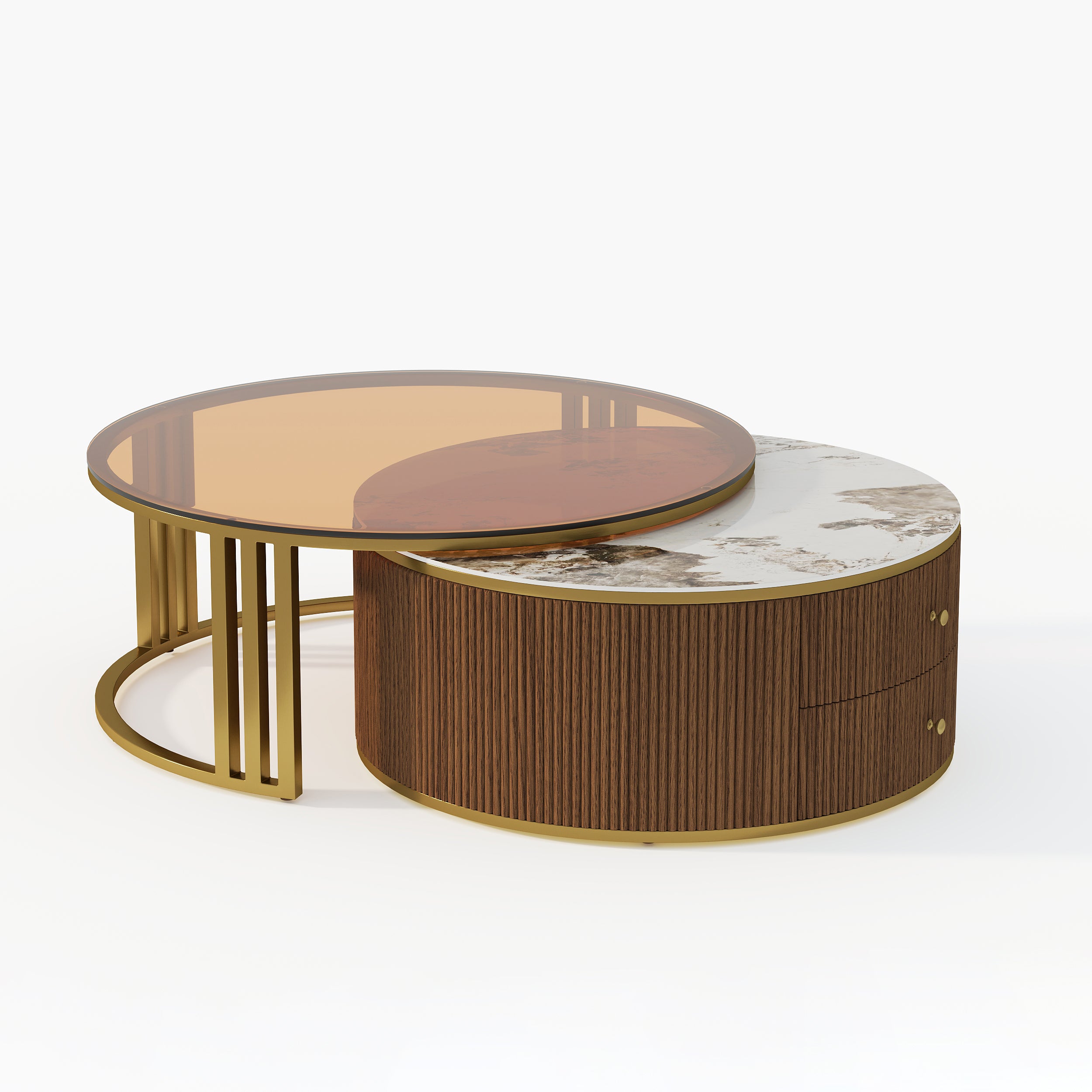 Auro Sintered Stone Fluted TV Console
