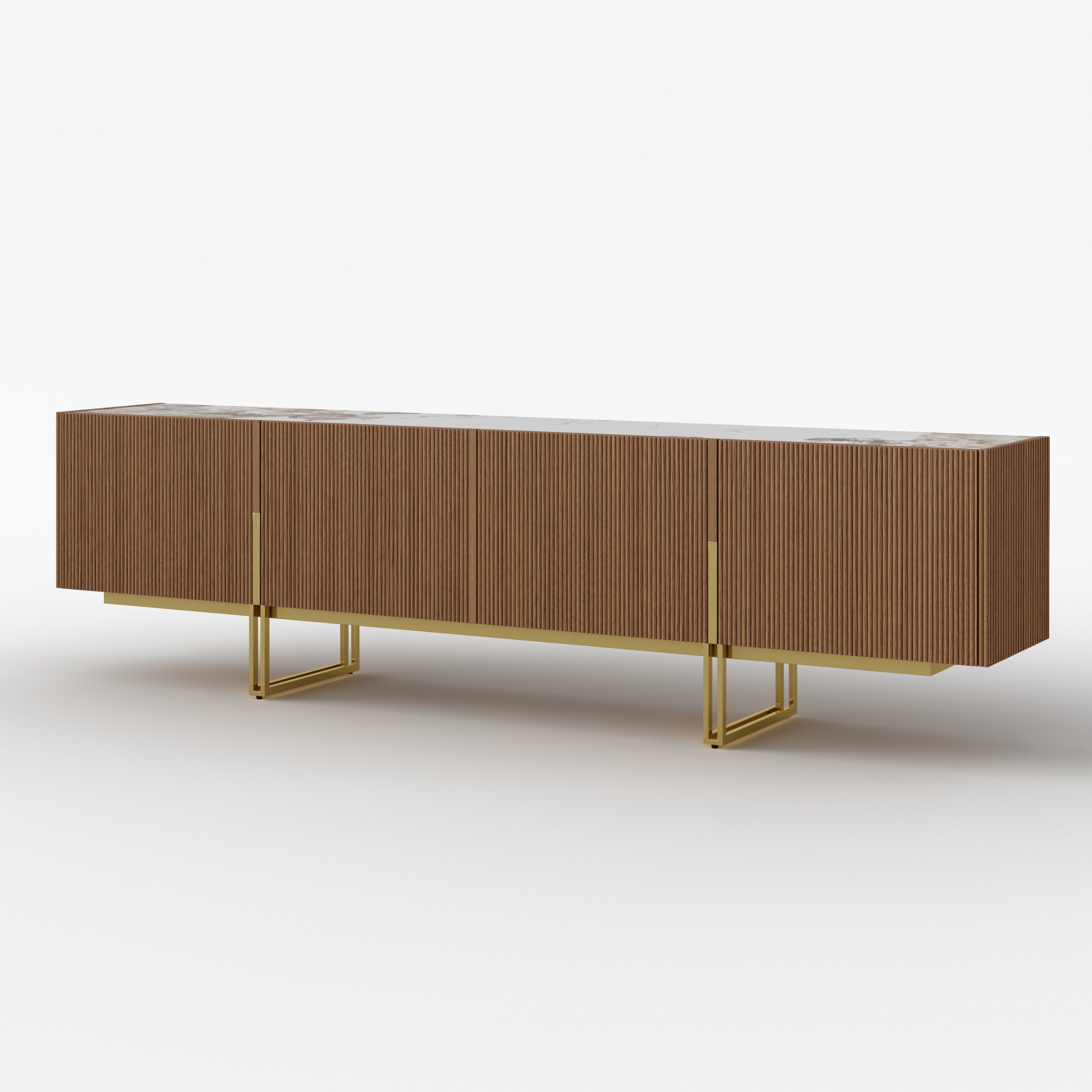 Auro Sintered Stone Fluted TV Console