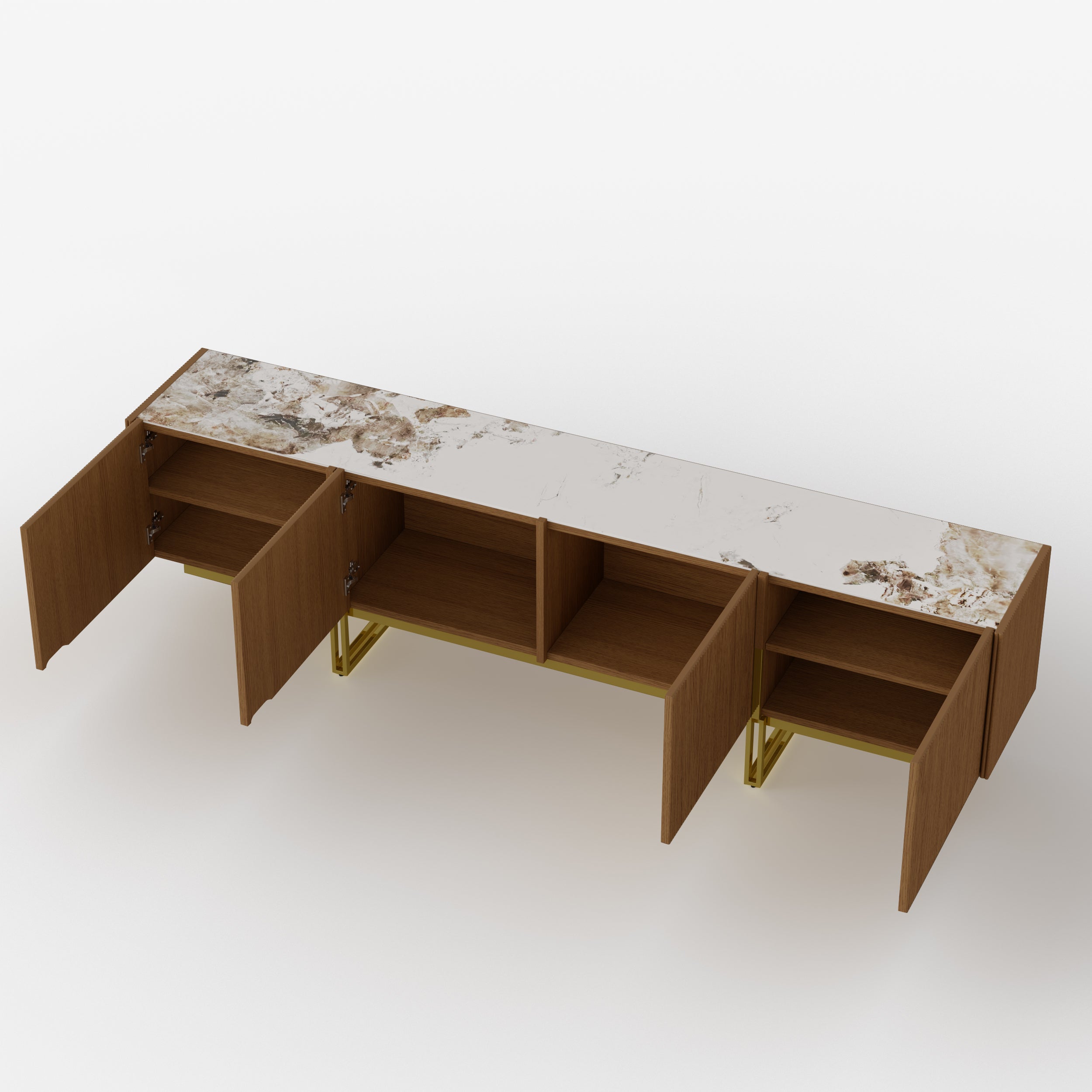 Auro Sintered Stone Fluted TV Console