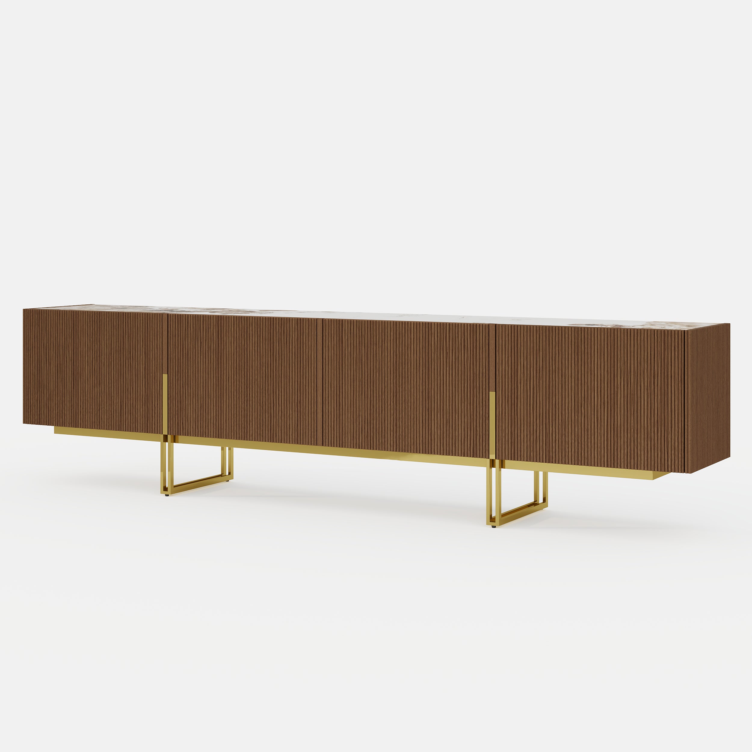 Auro Sintered Stone Fluted TV Console