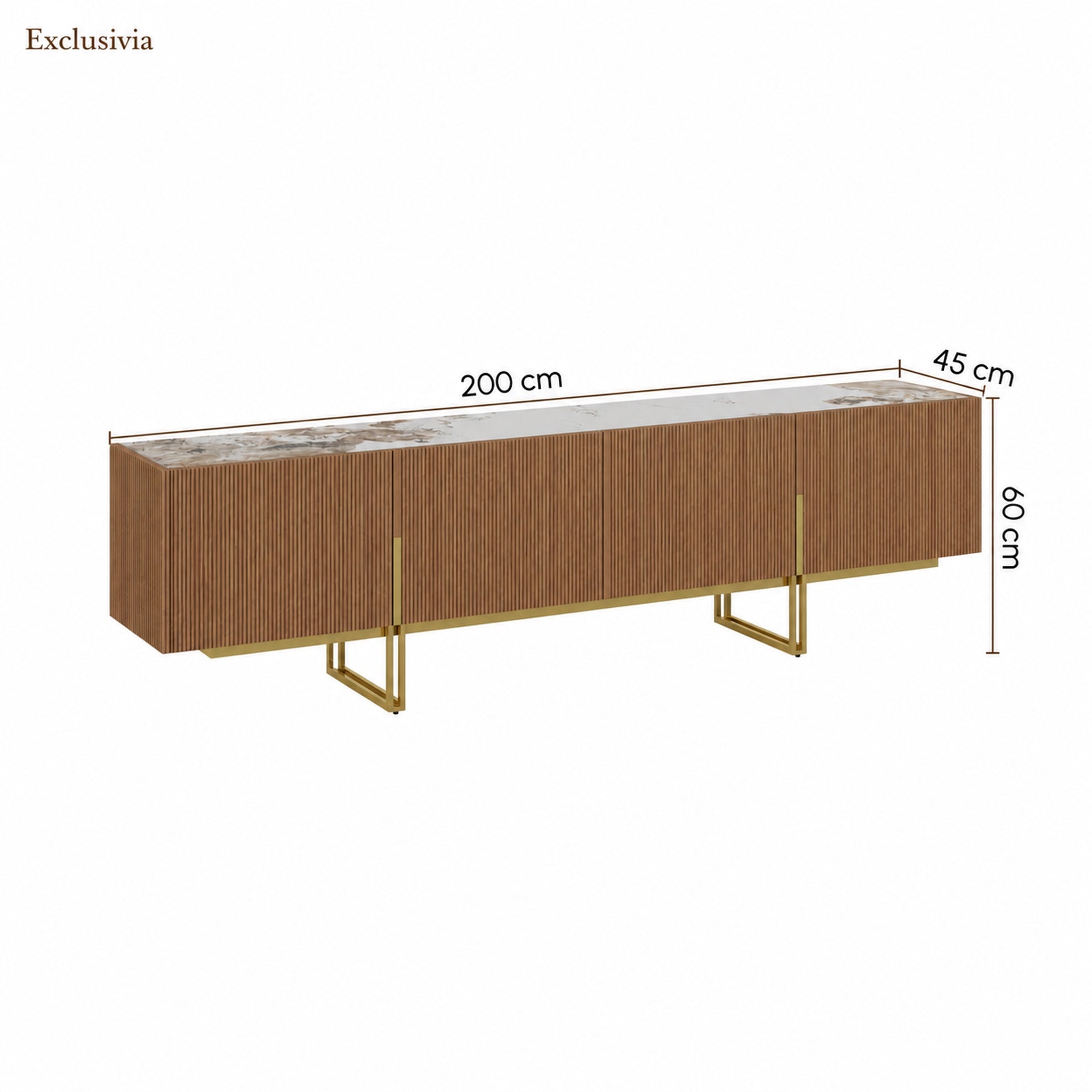 Auro Sintered Stone Fluted TV Console