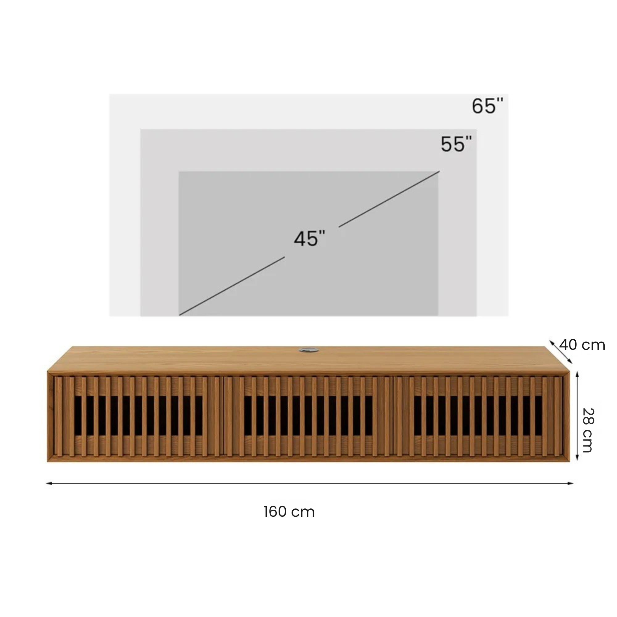 Walnut Color / LED lights / 160 cm