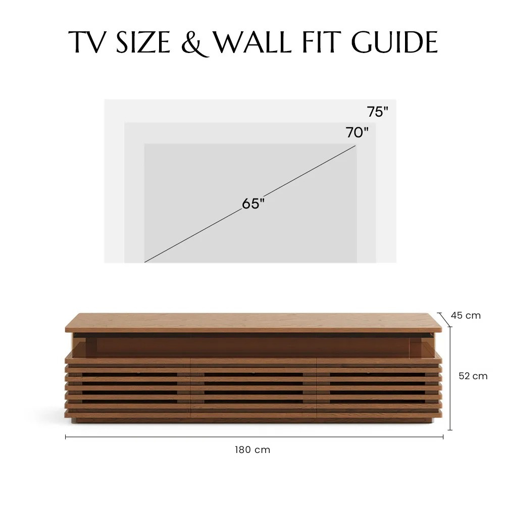 Atlas Mid-Century Slatted TV Console