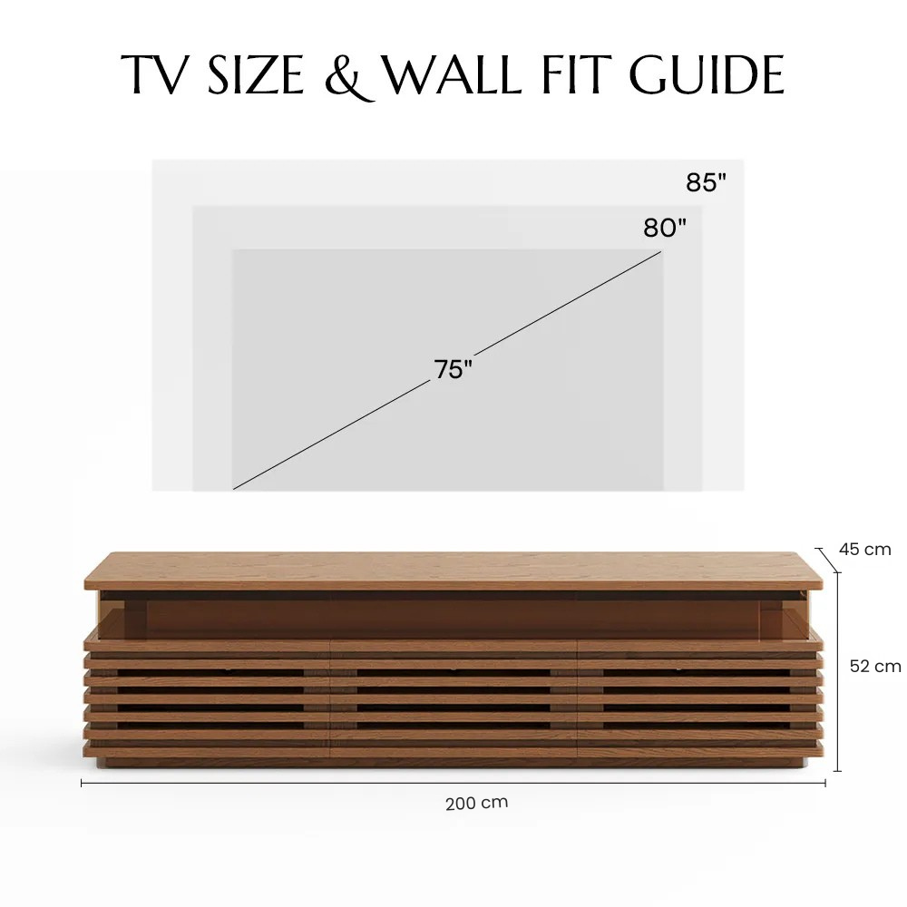 Atlas Mid-Century Slatted TV Console