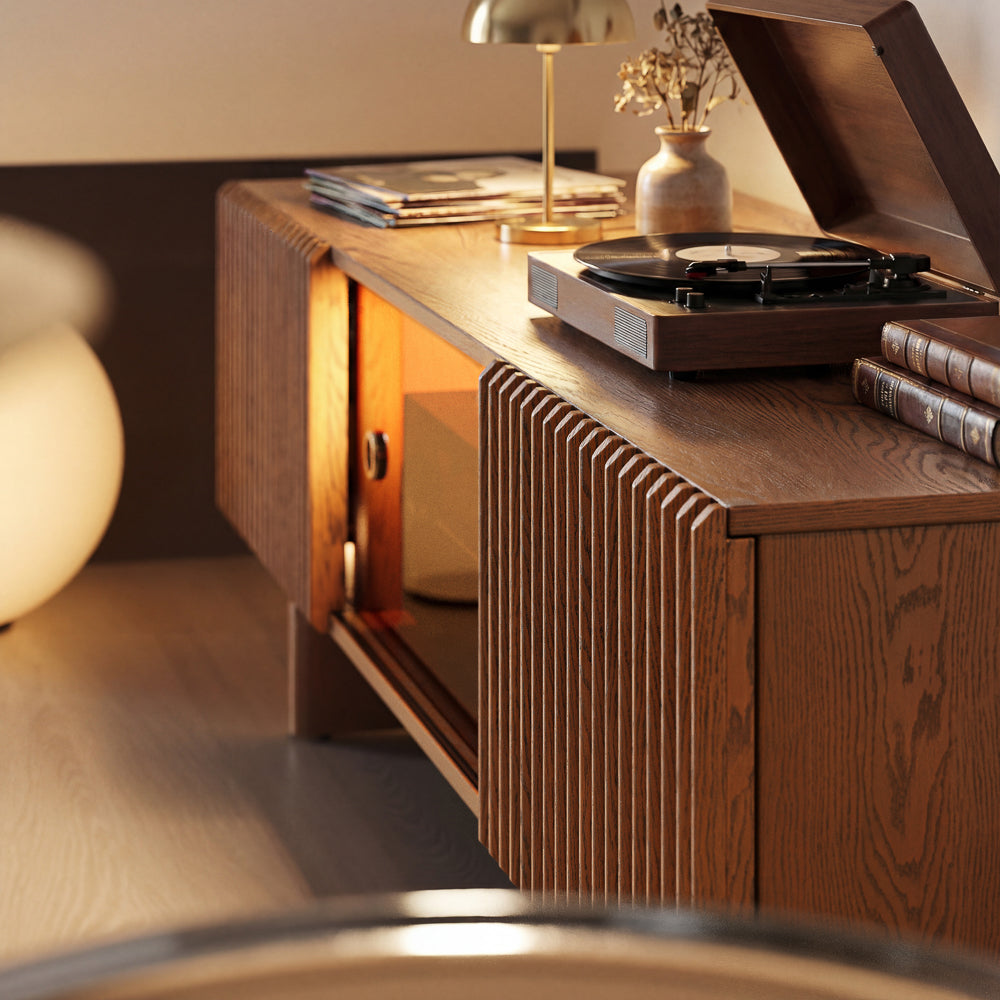 Valmere Mid-Century Fluted Media Console