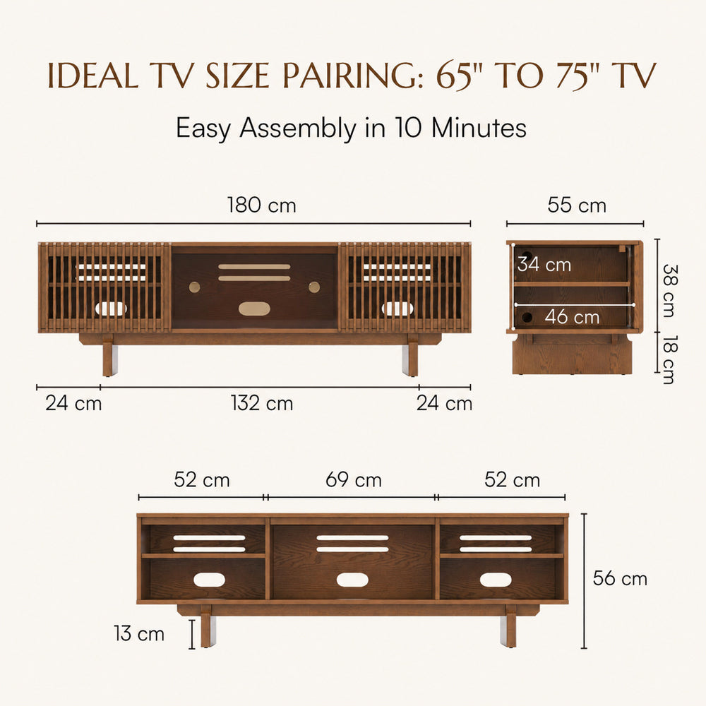 Valmere Mid-Century Fluted Media Console