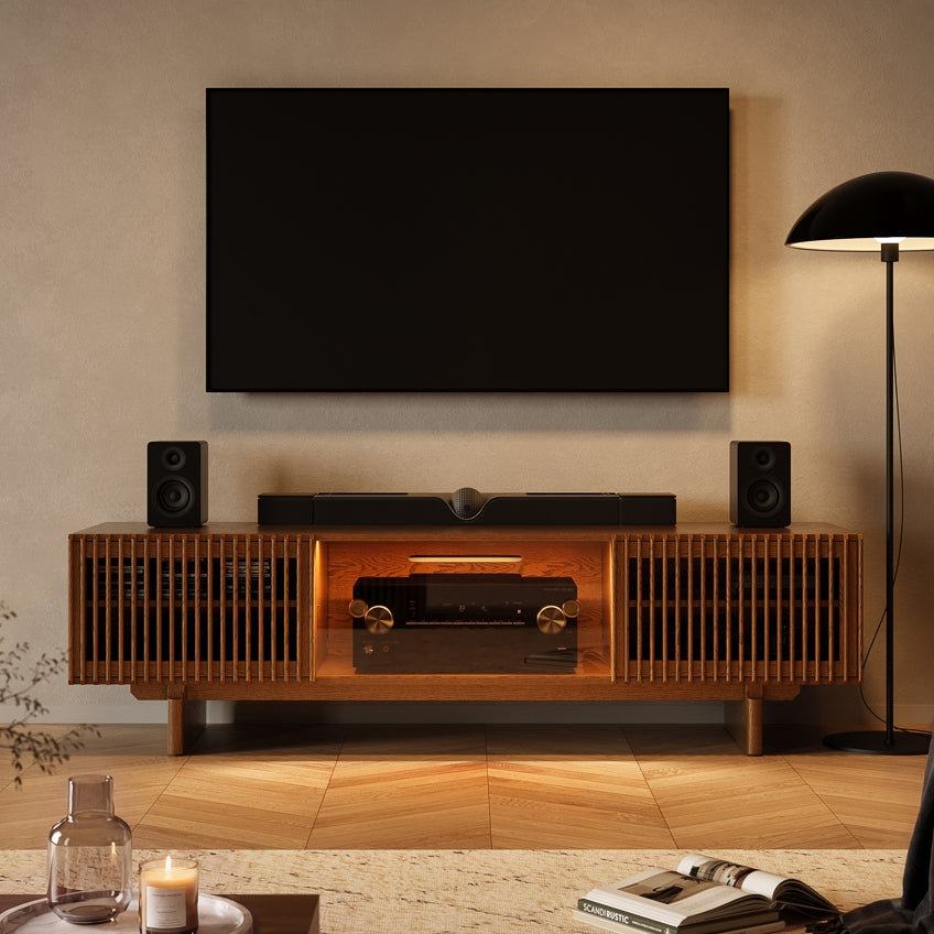 Valmere Mid-Century Fluted Media Console