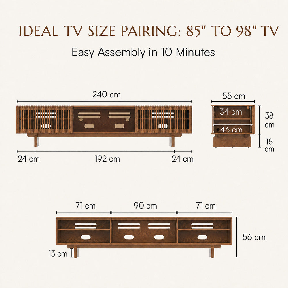 Valmere Mid-Century Fluted Media Console