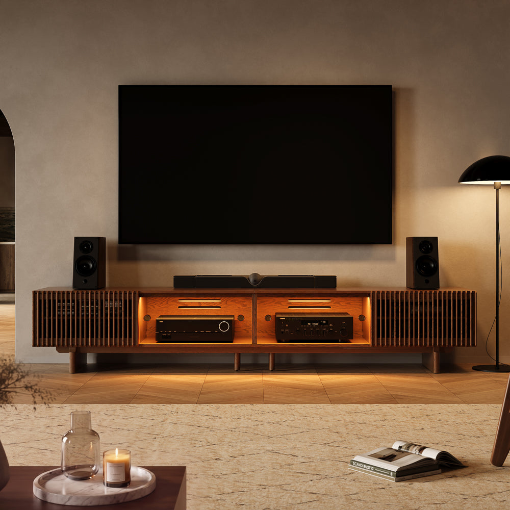 Valmere Mid-Century Fluted Media Console